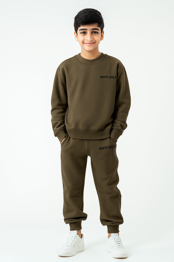 Solid Boys track suit (Terry) Brown