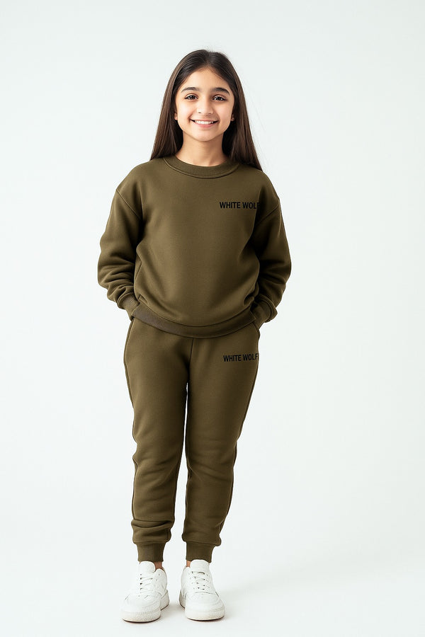 Solid Girls track suit (Terry) Brown