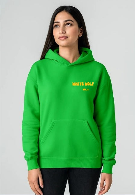 Trendy Green Hoodie for Women – White Wolf Streetwear