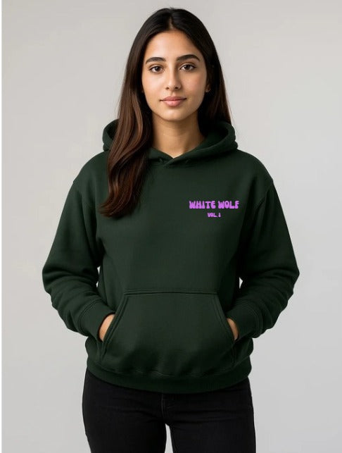 Cozy Fleece Hoodie for Women – White Wolf Vol.1