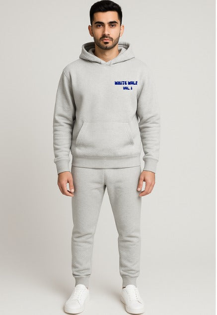 White Wolf Premium Fleece Tracksuit for Men – Winter Hoodie & Joggers Set