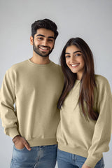 Regular Fit Unisex Crew Neck Long Sleeve Sweatshirt (mélange Beige)