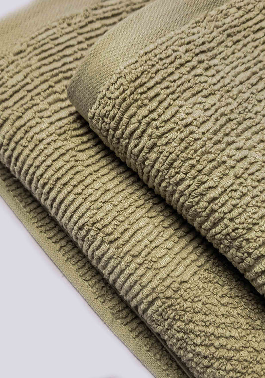 Greek Premium Bath & Hand Towels (2-Pcs) Beige