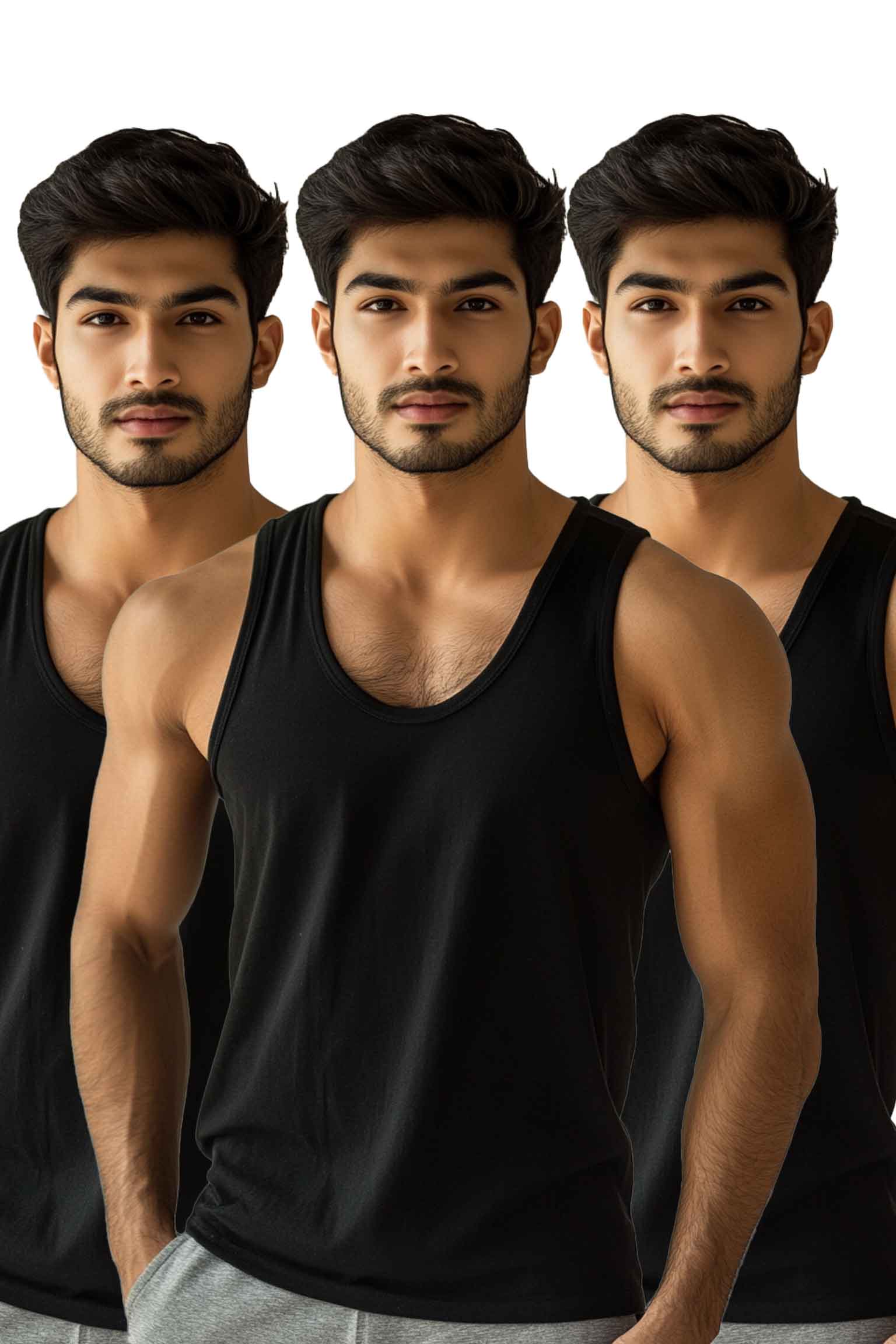 Best Black Men's Vest Sleeveless 100 % Cotton- Hinz.pk – Hinz Clothing
