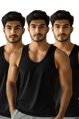 Men Premium Summer Vest (Sleeveless) 786 (Black)