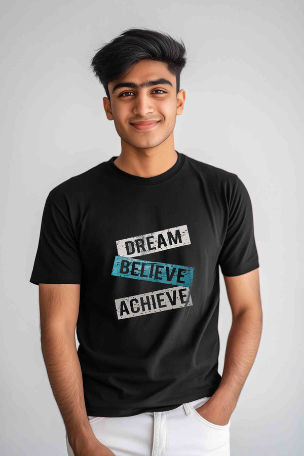 Men's Short Sleeves Printed T-Shirt Believe