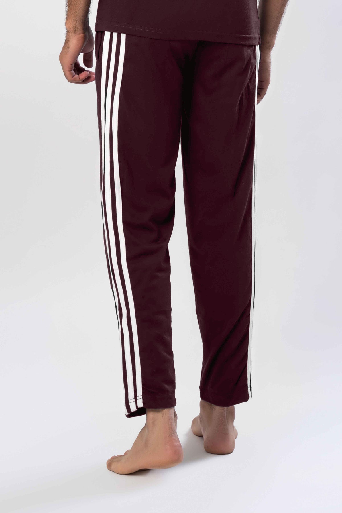 Men's Essential Side Stripe Trouser (Maroon)