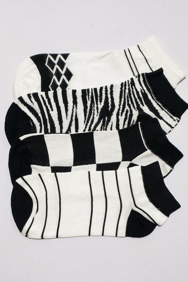 black & white ankle socks by hinz