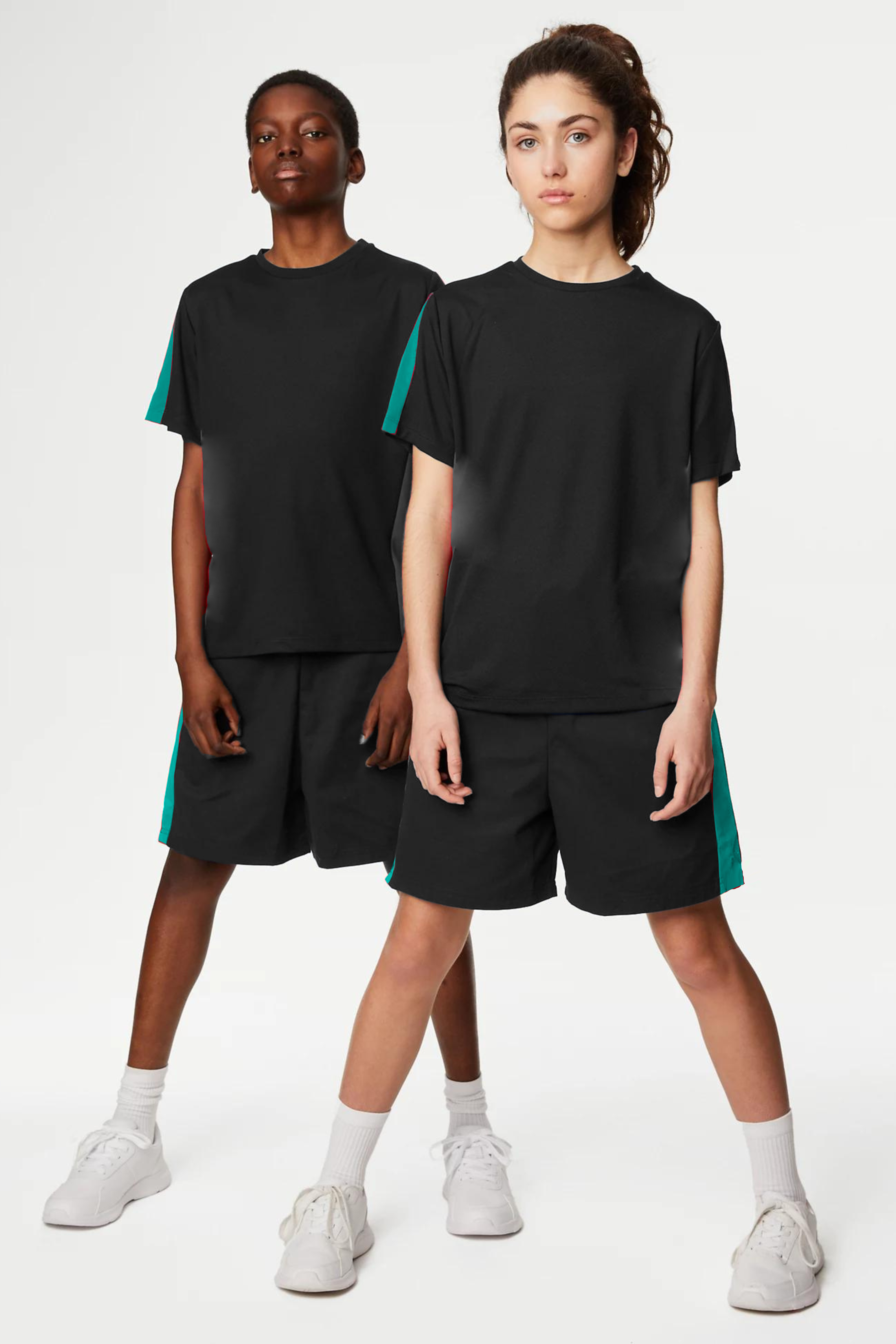 Unisex Active T-Shirt and Shorts zinc & black