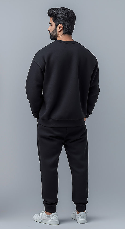 Fleece Black Sweat Suit