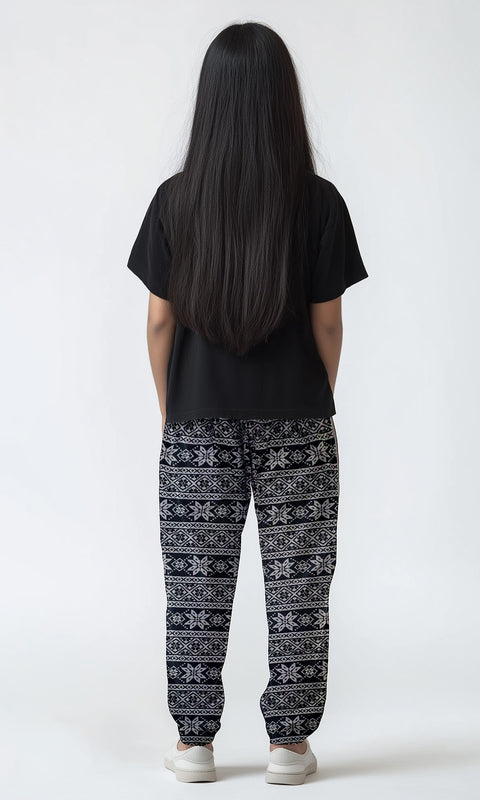 Unisex T-shirt and Trouser (Black white 100% Cotton Plain)