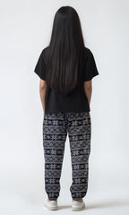 Unisex T-shirt and Trouser (Black white 100% Cotton)