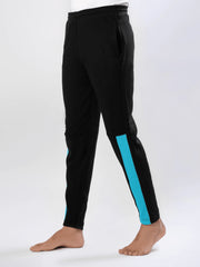 Max Zipper Premium Fitted Trouser Black (Turquoise)