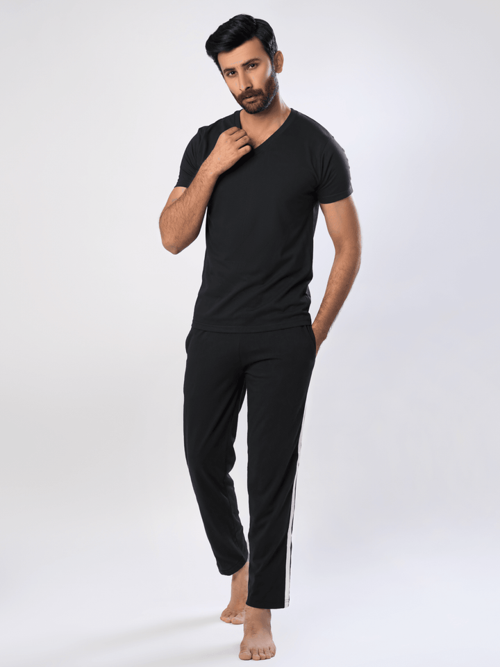 Men’s Classic V-Neck Suit (Short Sleeves) - Hinz Knit