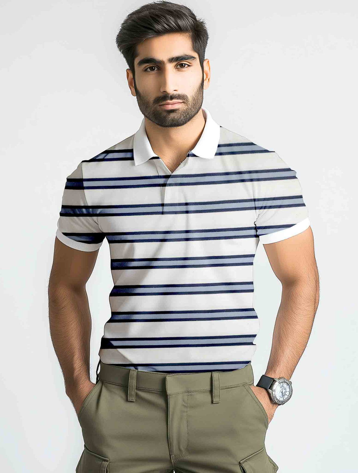 Polo Shirt Blue Stripe