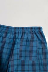 Men's Cotton Check Trouser (blue Plaid)