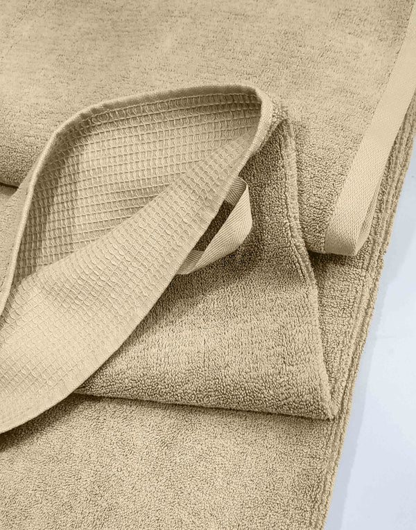 Premium Cotton Waffle Bath Sheet  Towel (Beige)