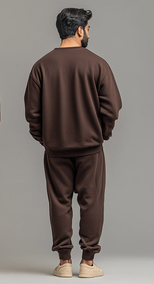 Fleece Brown Sweat Suit