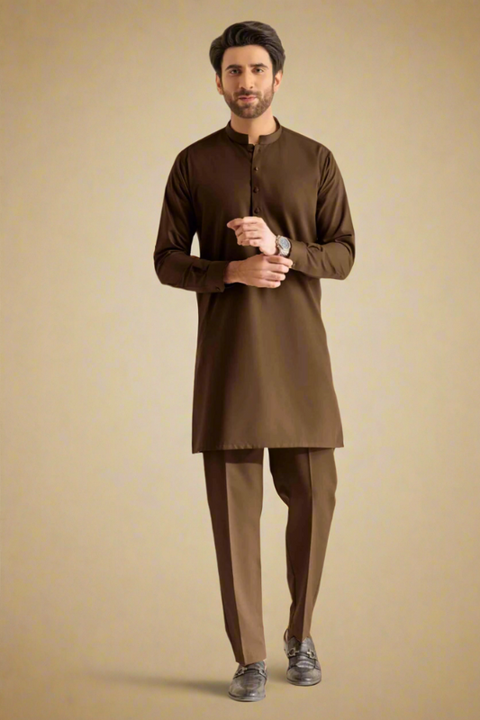 Chocolate Brown Kurta Pajama For Men