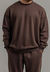 Fleece Brown Sweat Suit