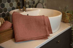 Premium Cotton Waffle Bath Sheet  Towel (Burgundy)