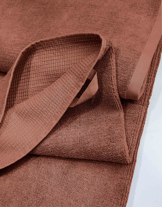 Premium Cotton Waffle Bath Sheet  Towel (Burgundy)