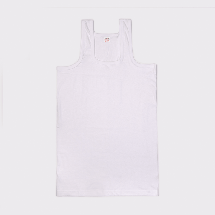 white mens sleeveless vest 100 % cotton (Burton) 805 - Hinz Knit