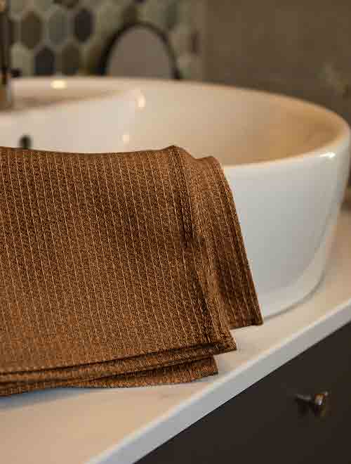 Premium Cotton Waffle Bath Sheet  Towel (Dark Brown)
