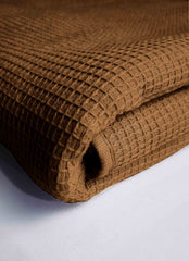 Premium Cotton Waffle Bath Sheet  Towel (Dark Brown)