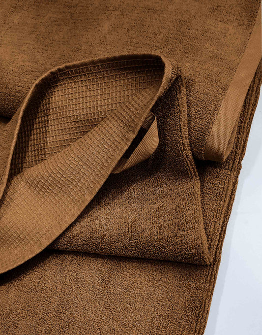 Premium Cotton Waffle Bath Sheet  Towel (Dark Brown)