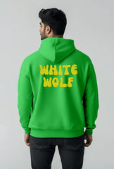 Unisex White Wolf Premium Fleece- Hoodie (Florescent Green)