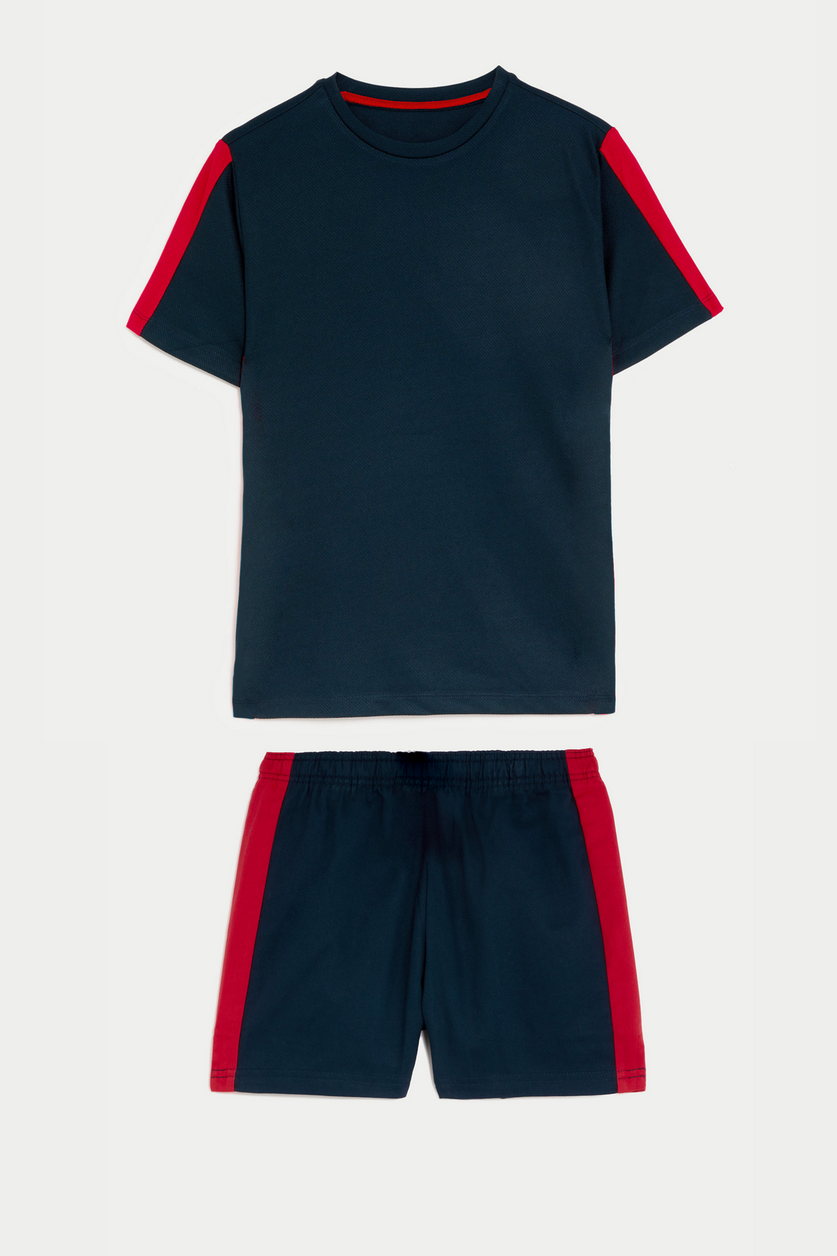 Unisex Active T-Shirt and Shorts Red & Navy