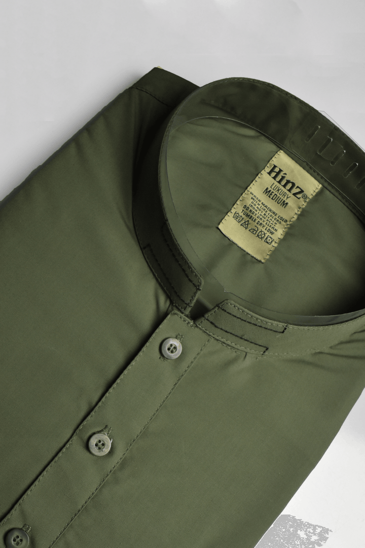 olive green kurta for men