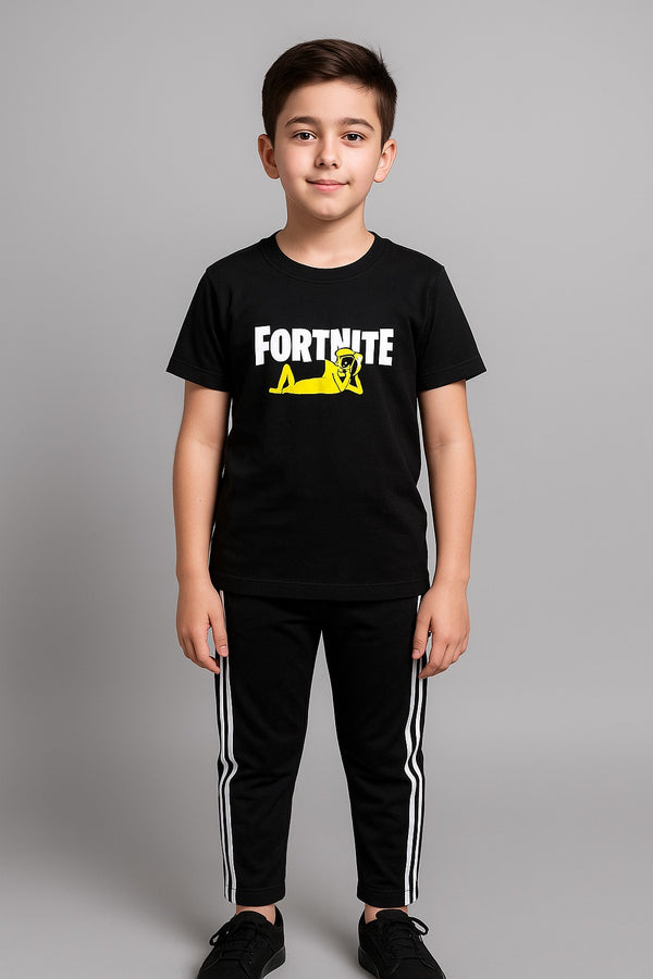 Boy T-shirt and stripe trouser ( Fortnite Front and Back)