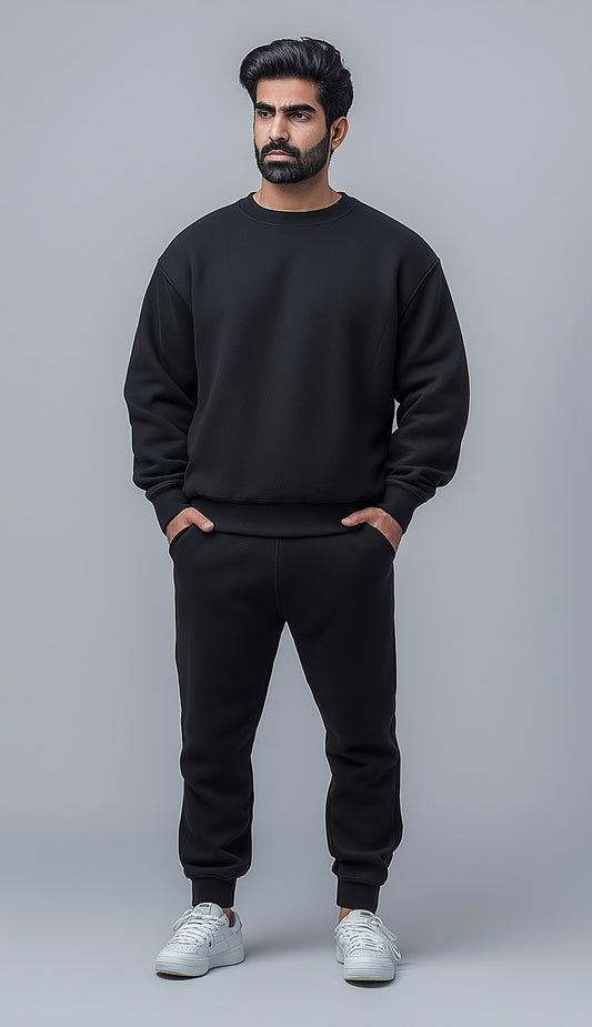 Fleece Black Sweat Suit