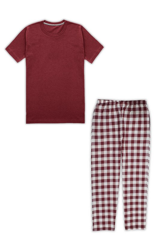 Unisex T-shirt and cotton Check Trouser