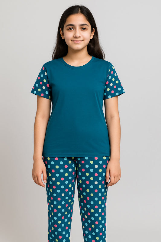 Girls Polka Dot T-shirt and Trouser