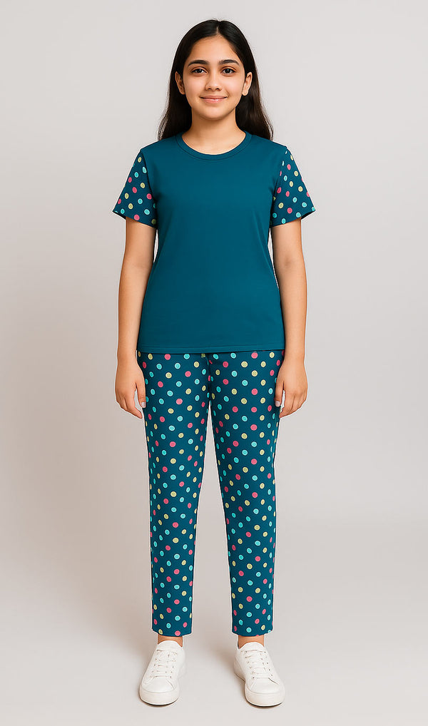 Girls Polka Dot T-shirt and Trouser