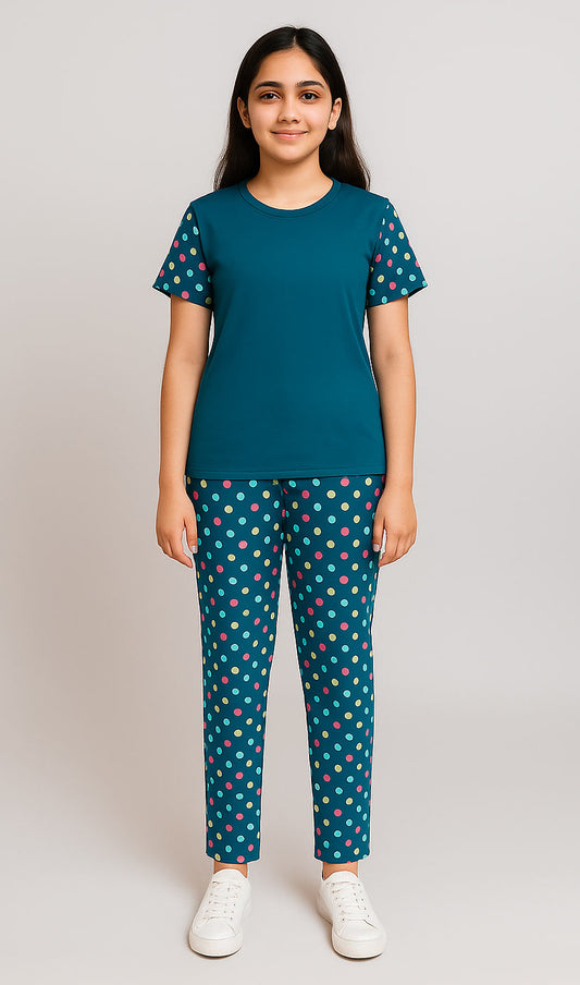 Girls Polka Dot T-shirt and Trouser