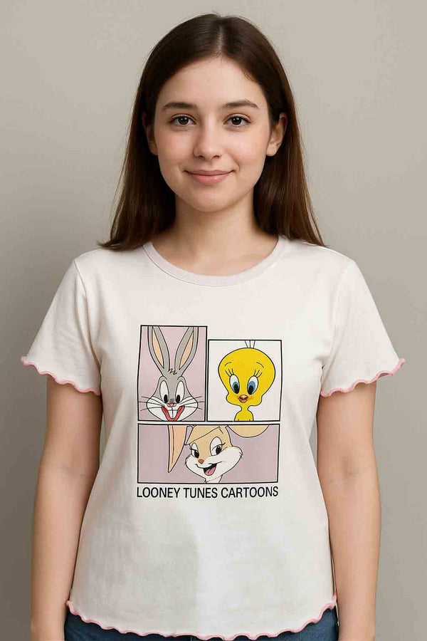 Girl Printed Top  Half Sleeve (Lonny tunes)
