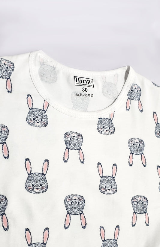 Girls T-shirt and Trouser (Bunny Printed)