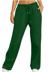 Fleece Sweatpants with zipper Pockets Green