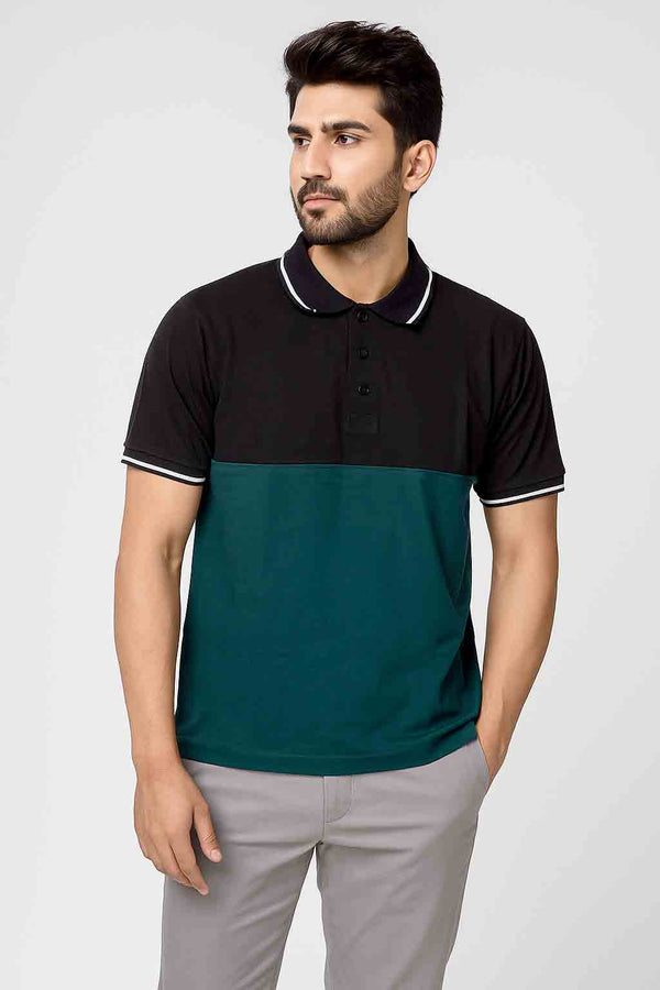 Men's Polo Shirt (Black & Green)