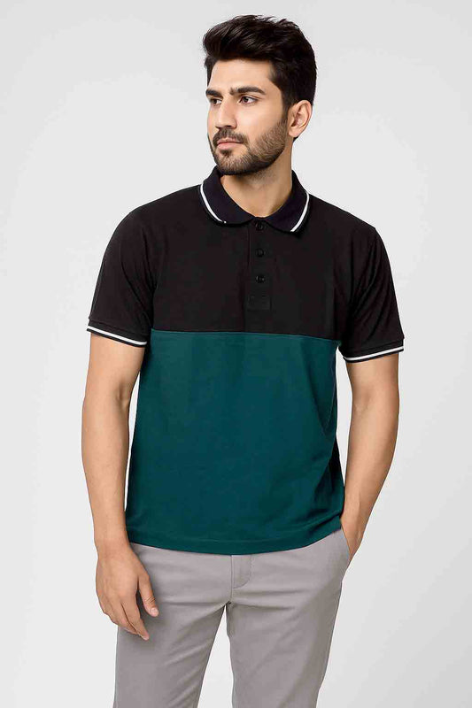 Men's Polo Shirt (Black & Green)