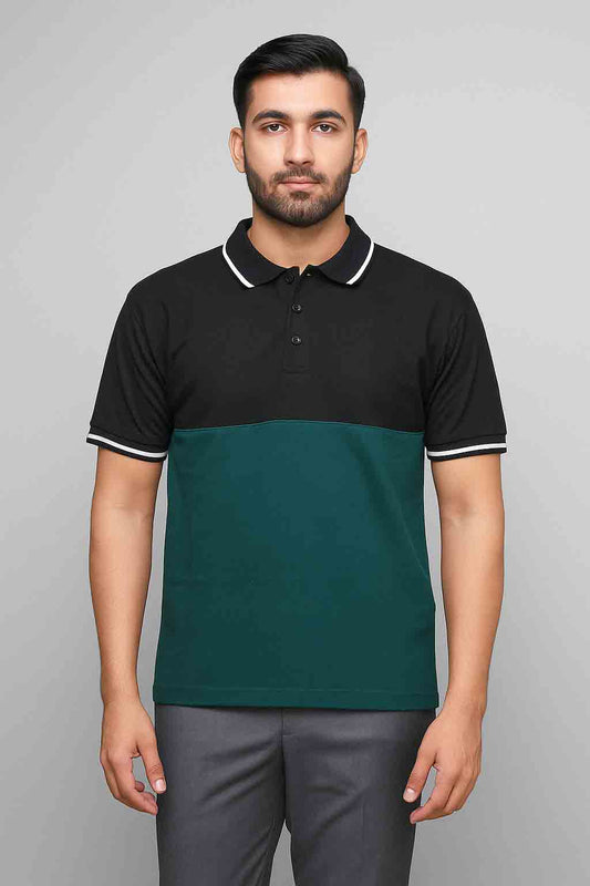 Men's Polo Shirt (Black & Green)