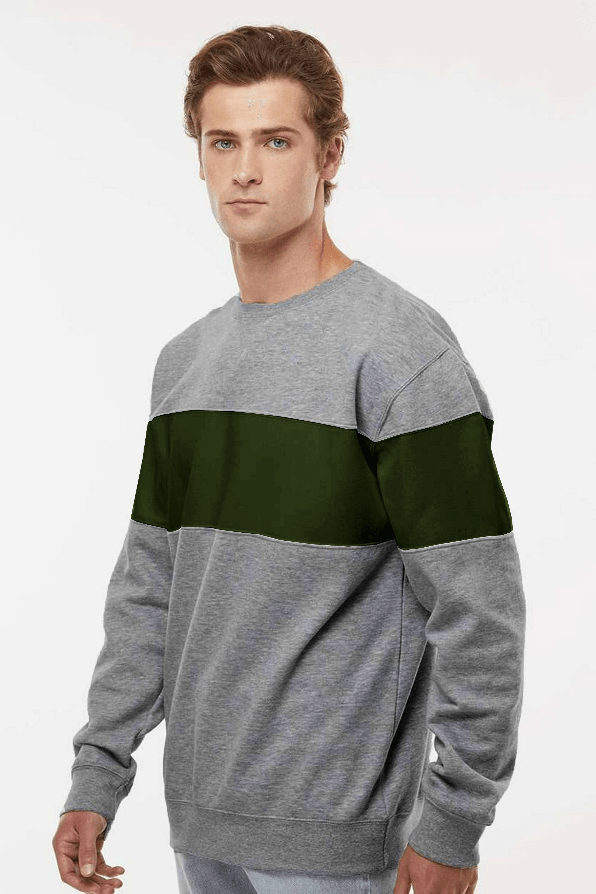 Olive crewneck clearance