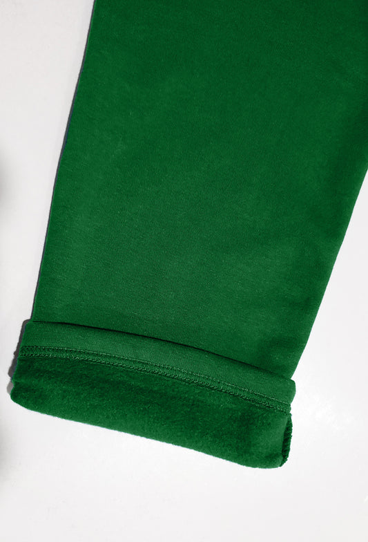 Fleece Sweatpants with zipper Pockets Green