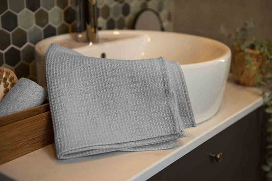 Premium Cotton Waffle Bath Sheet  Towel (Grey)