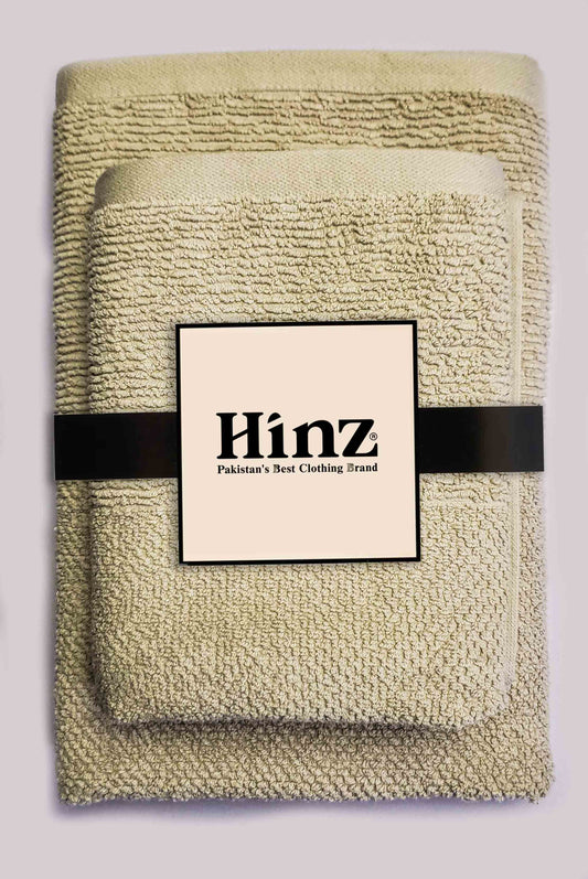 Greek Premium Bath & Hand Towels (2-Pcs) Beige