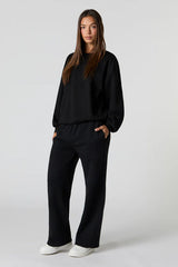 Regular Fit Sweat Suit Fleece (Black)